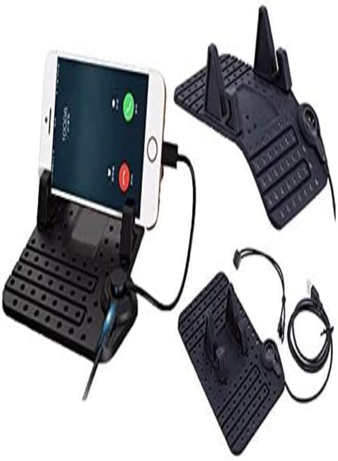 Mobile Phone Holder USB charging car Stand Adjustable Bracket for iPhone /Android-ZH-10-BLACK